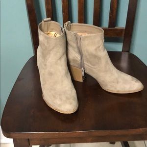 Tan ankle high booties